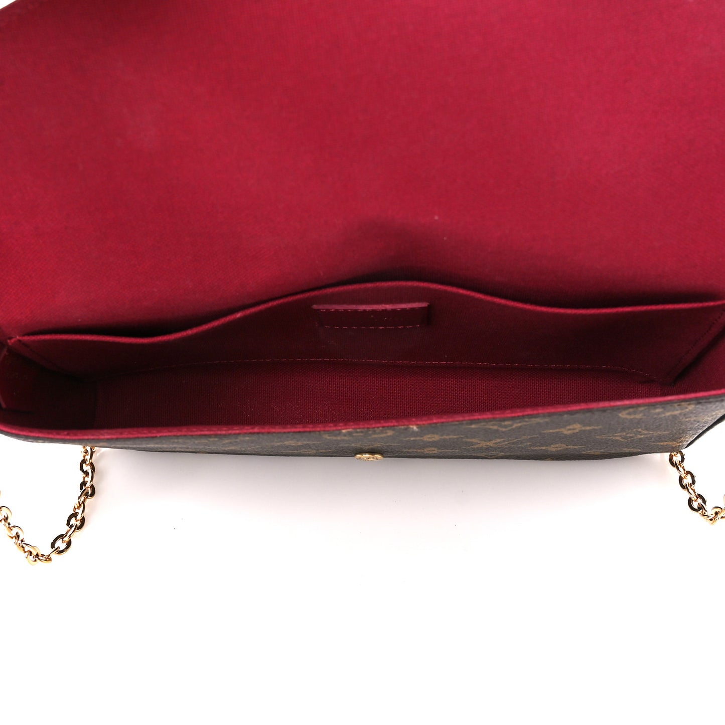 Monogram Pochette Felicie Chain Wallet Fuchsia