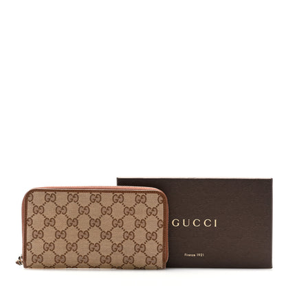 Gucci Monogram Dollar Calfskin Zip Around Wallet Beige Ebony Tabacco 11 of 11