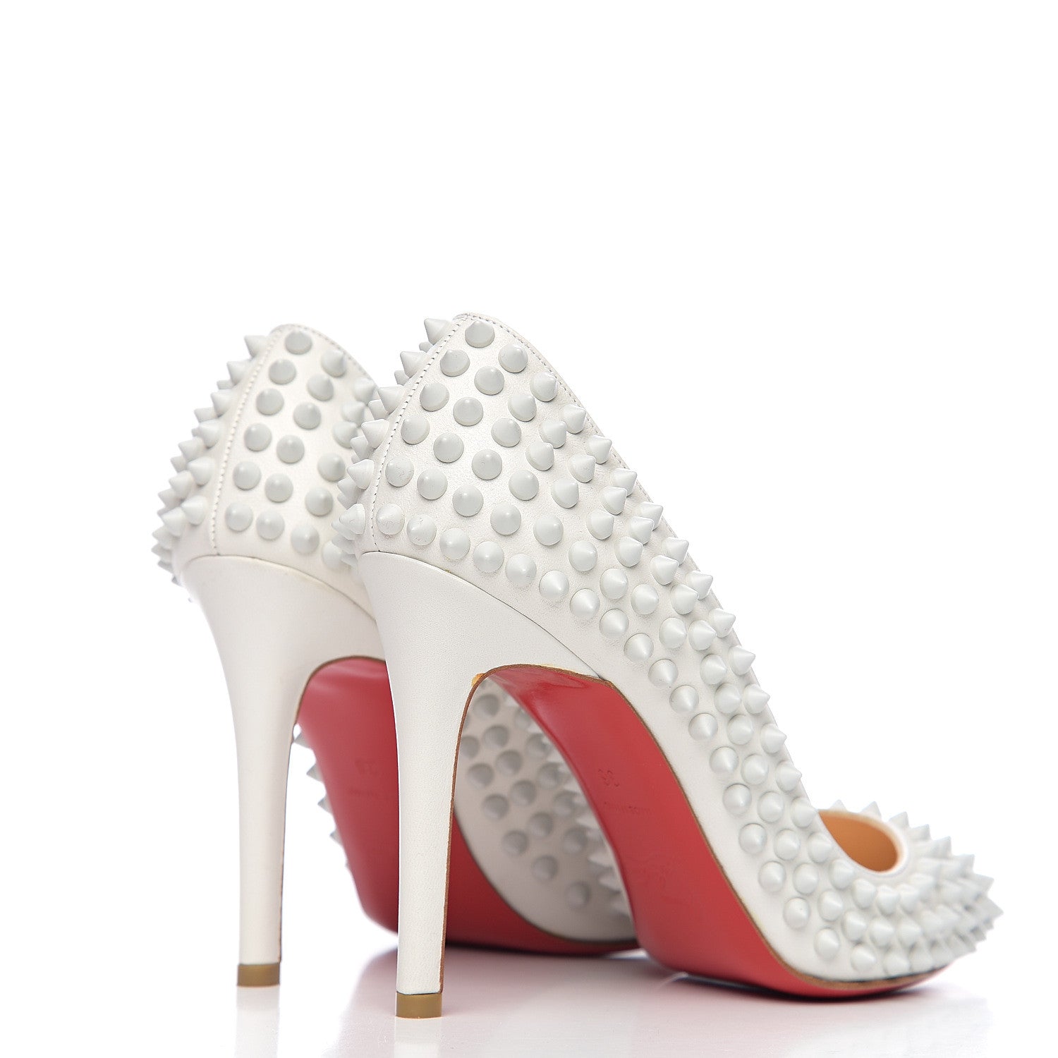 Christian Louboutin Nappa Pigalle Spikes 100 Pumps 36 White 4 of 7
