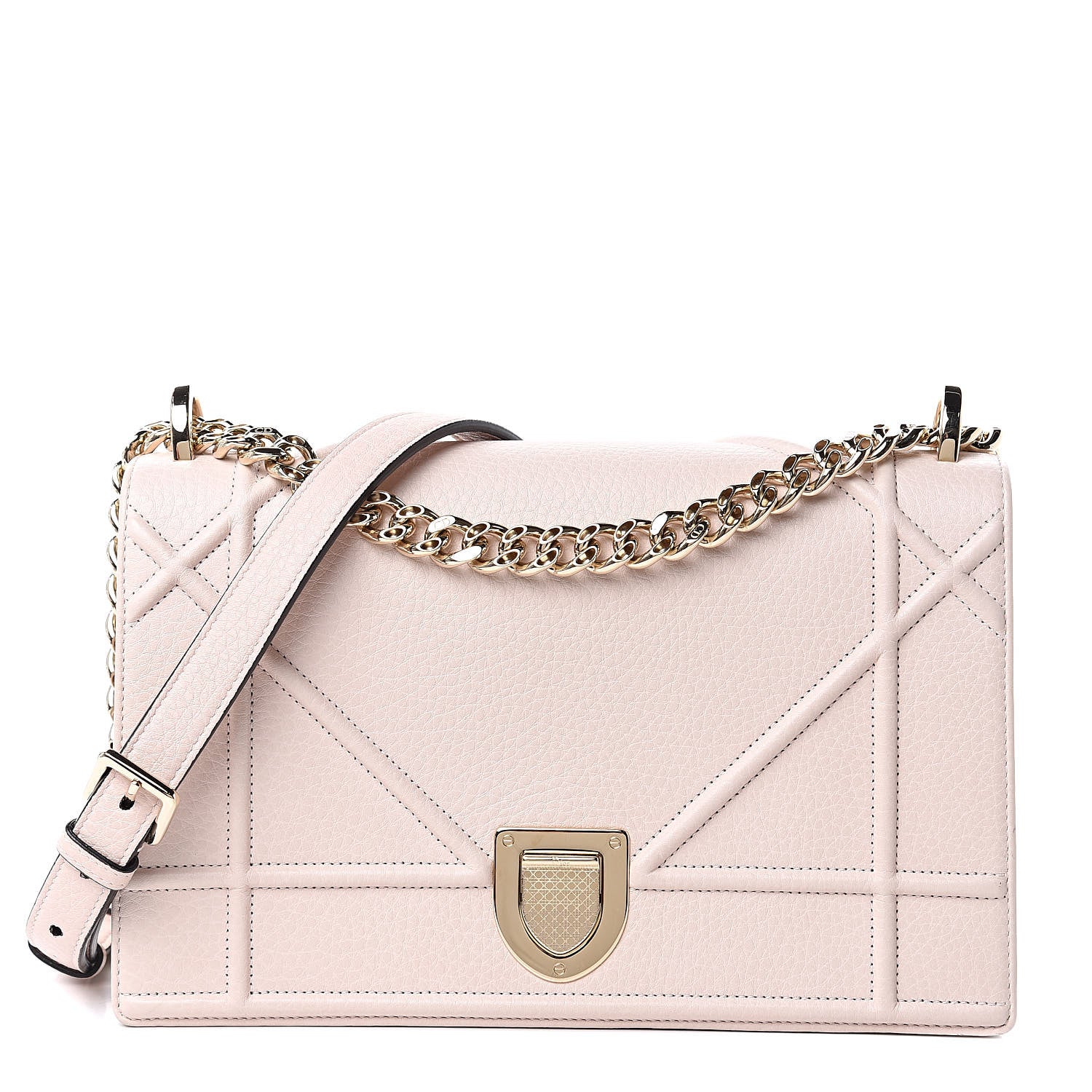 Christian Dior Grained Calfskin Cannage Medium Diorama Flap Bag Rose Poudre 1 of 10
