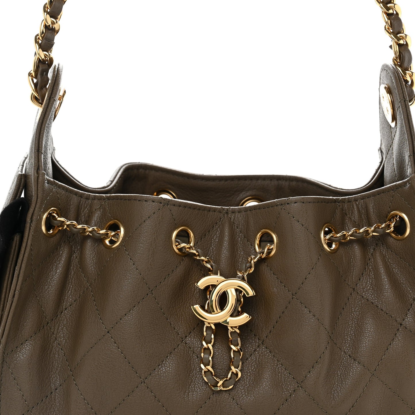 Caviar Quilted Mini Chanel 25 Handbag Dark Khaki