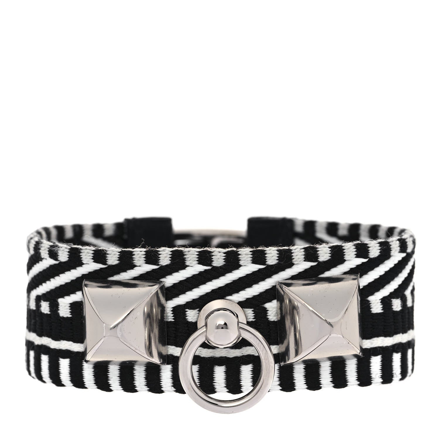 Hermes Toile Sombrero Rivale Cavale Bracelet T3 Black 1 of 8