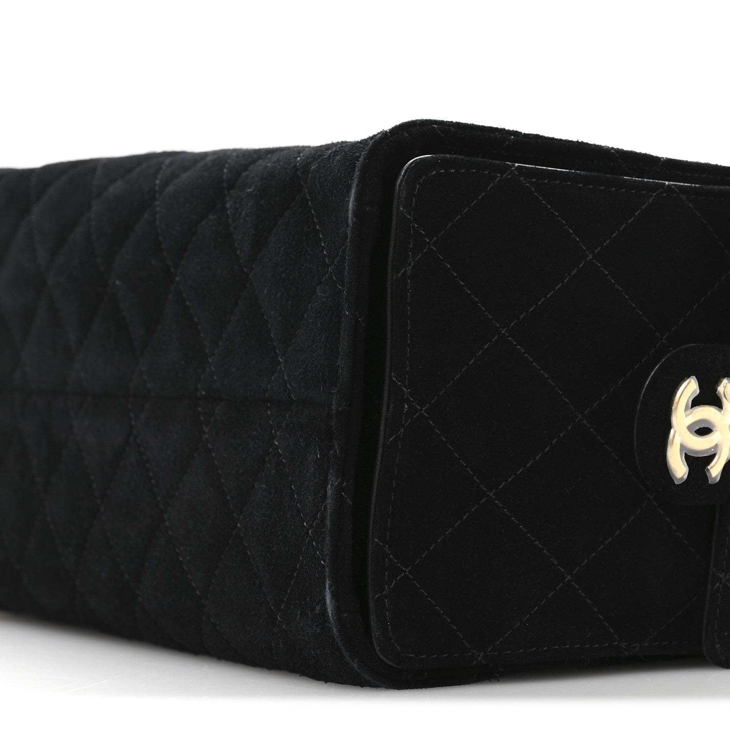 Chanel Suede Quilted Small Chanel 25 Handbag Black 10 of 11