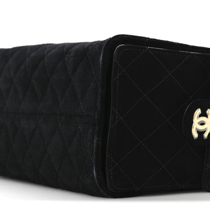 Chanel Suede Quilted Small Chanel 25 Handbag Black 10 of 11