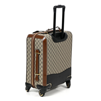 Gucci GG Supreme Monogram Azalea Calfskin Retro Interlocking G Carry On Trolley Beige Ebony Brown Sugar 2 of 12