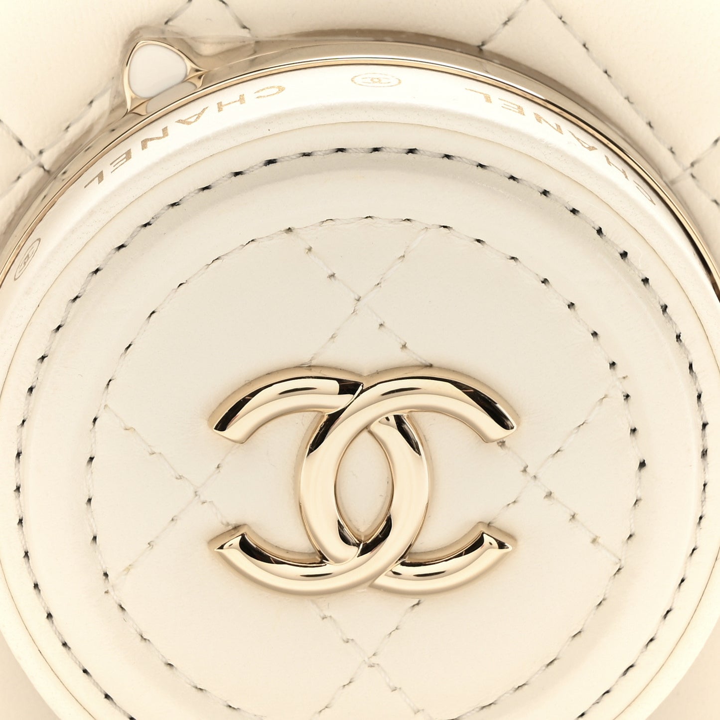 Lambskin Quilted Coco Click Bag White