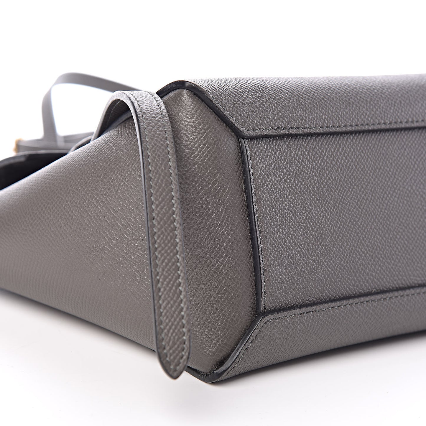 Grained Calfskin Nano Belt Bag Grey