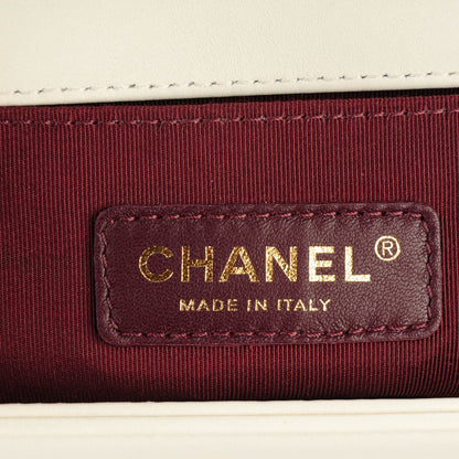 Chanel Caviar Suede Calfskin Chevron Medium Boy Flap White 6 of 7