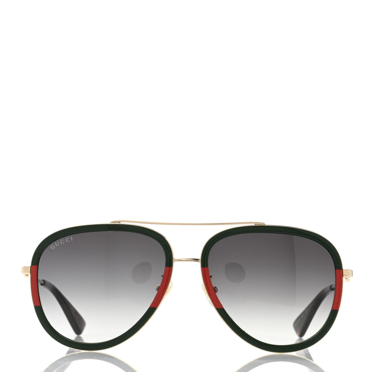 Gucci Web Aviator Sunglasses GG0062S Green Red 2 of 9