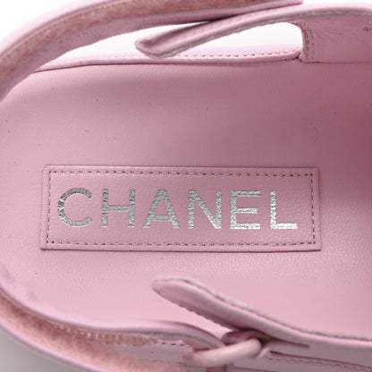 Chanel Lambskin Crystal CC Velcro Dad Sandals 36.5 Light Pink 8 of 10