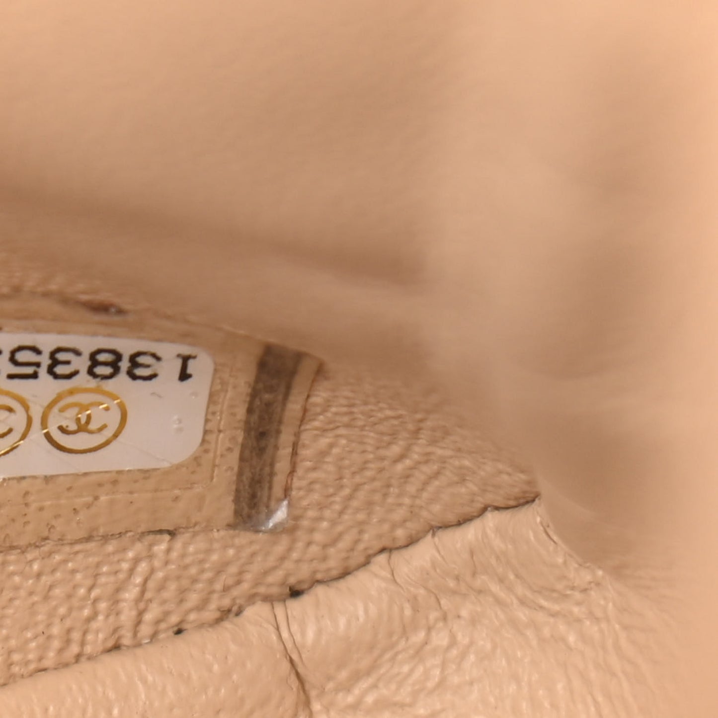 Caviar Quilted Jumbo Single Flap Beige