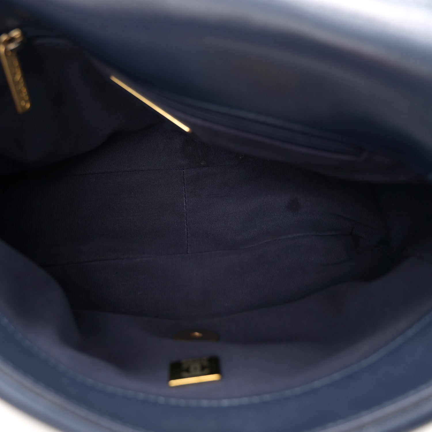 Chanel Lambskin Quilted Medium Chanel 19 Flap Navy Blue 5 of 11