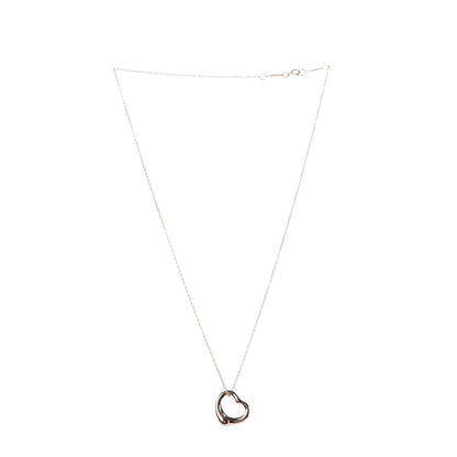 Tiffany 18K Yellow Gold 16mm Elsa Peretti Open Heart Pendant Necklace 3 of 9