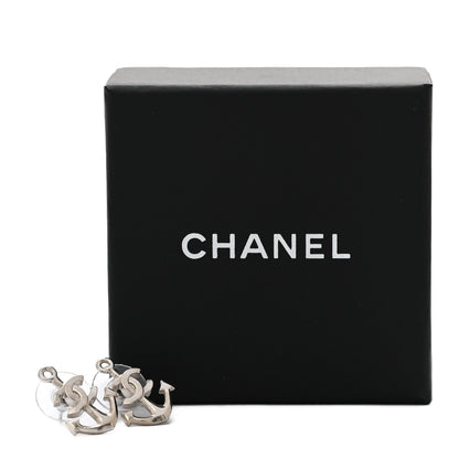 Chanel Metal Anchor CC Earrings Silver 5 of 5