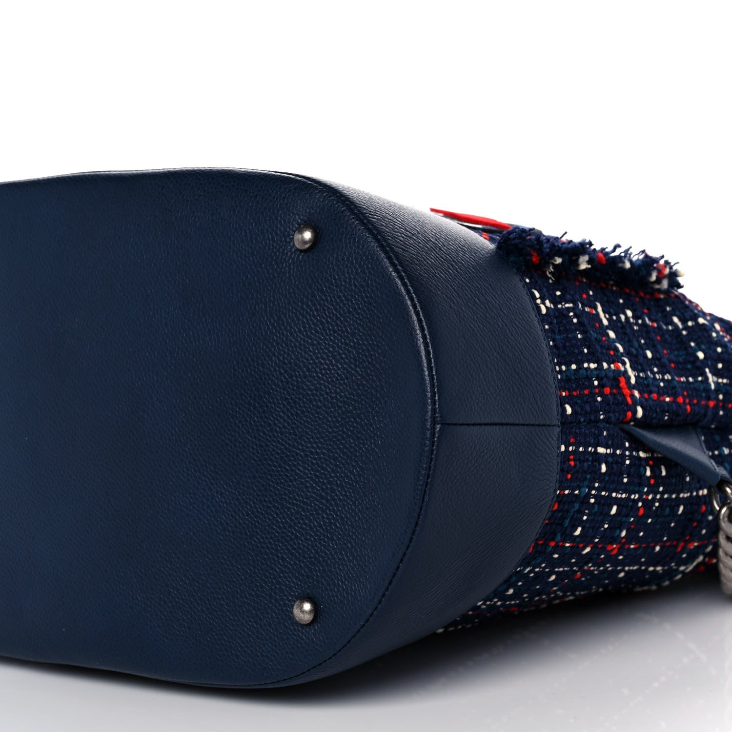Chanel Tweed Crest Trip Backpack Navy Burgundy 8 of 10