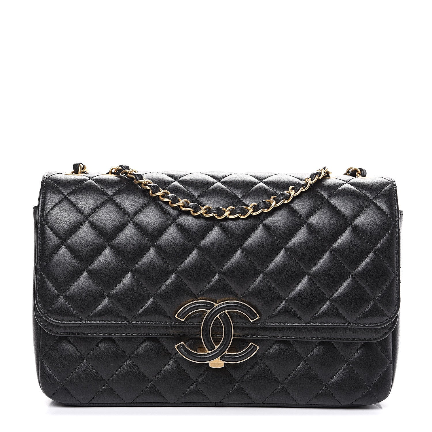 Chanel Lambskin Quilted Large CC Chic Flap Black 1 of 8