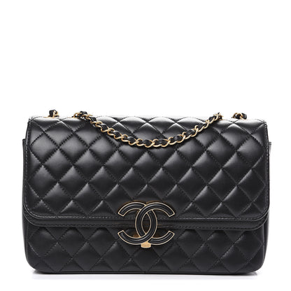 Chanel Lambskin Quilted Large CC Chic Flap Black 1 of 8