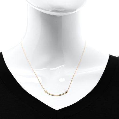 Tiffany 18K Yellow Gold Small T Smile Pendant Necklace 2 of 6