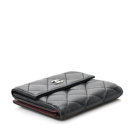 Chanel Lambskin Quilted Compact French Flap Wallet Black 4 of 7