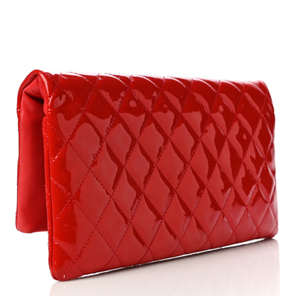 Chanel Patent Calfskin Quilted Beauty CC Clutch Red 3 of 14