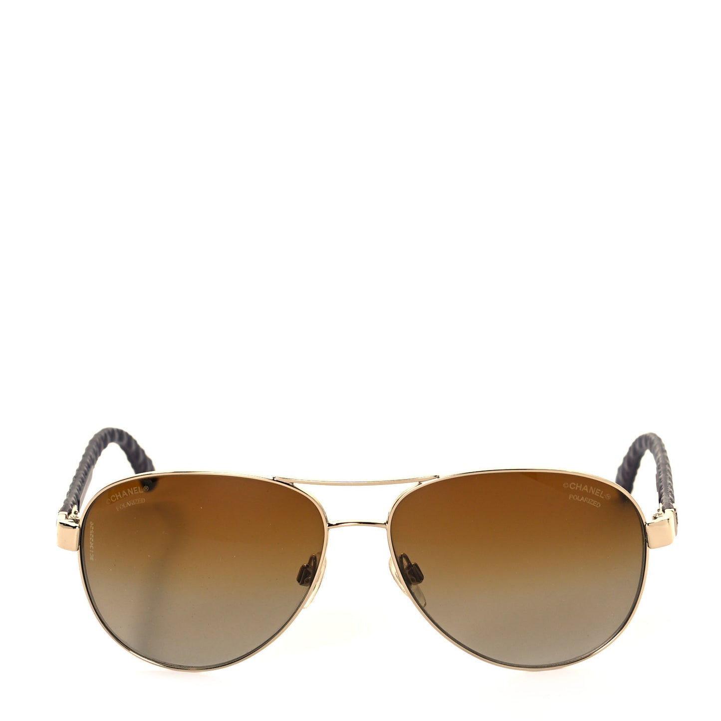 Lambskin Quilted CC Aviator Sunglasses 4204-Q Brown Gold