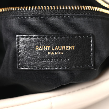 Saint Laurent Lambskin Quilted Small Loulou Puffer Monogram Chain Satchel Blanc Vintage 6 of 11