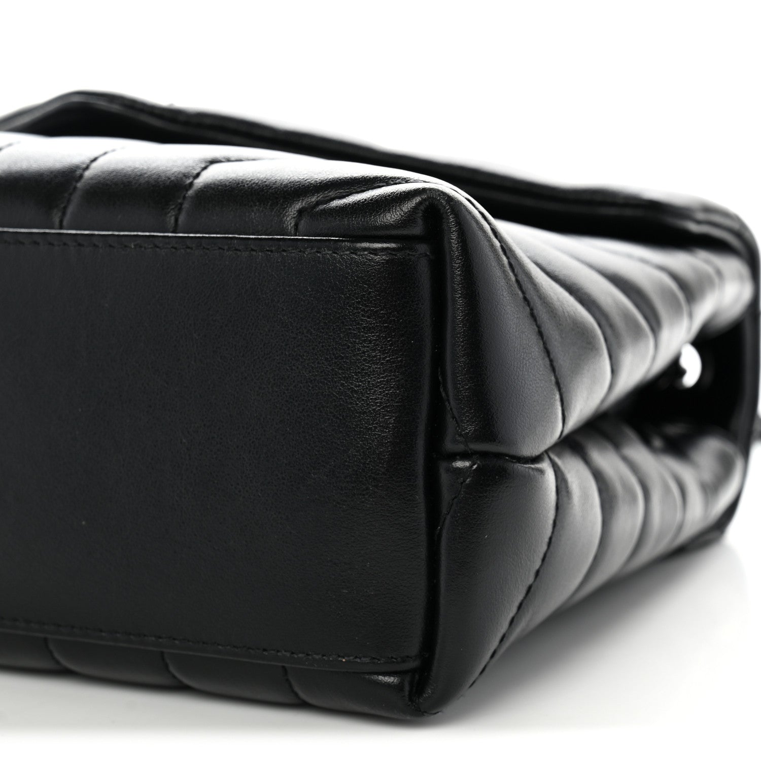 Saint Laurent Calfskin Y Quilted Monogram Monochrome Small Loulou Chain Satchel Black 9 of 9