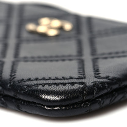 Chanel Lambskin Stitched Small Cosmetic Case Black 10 of 10