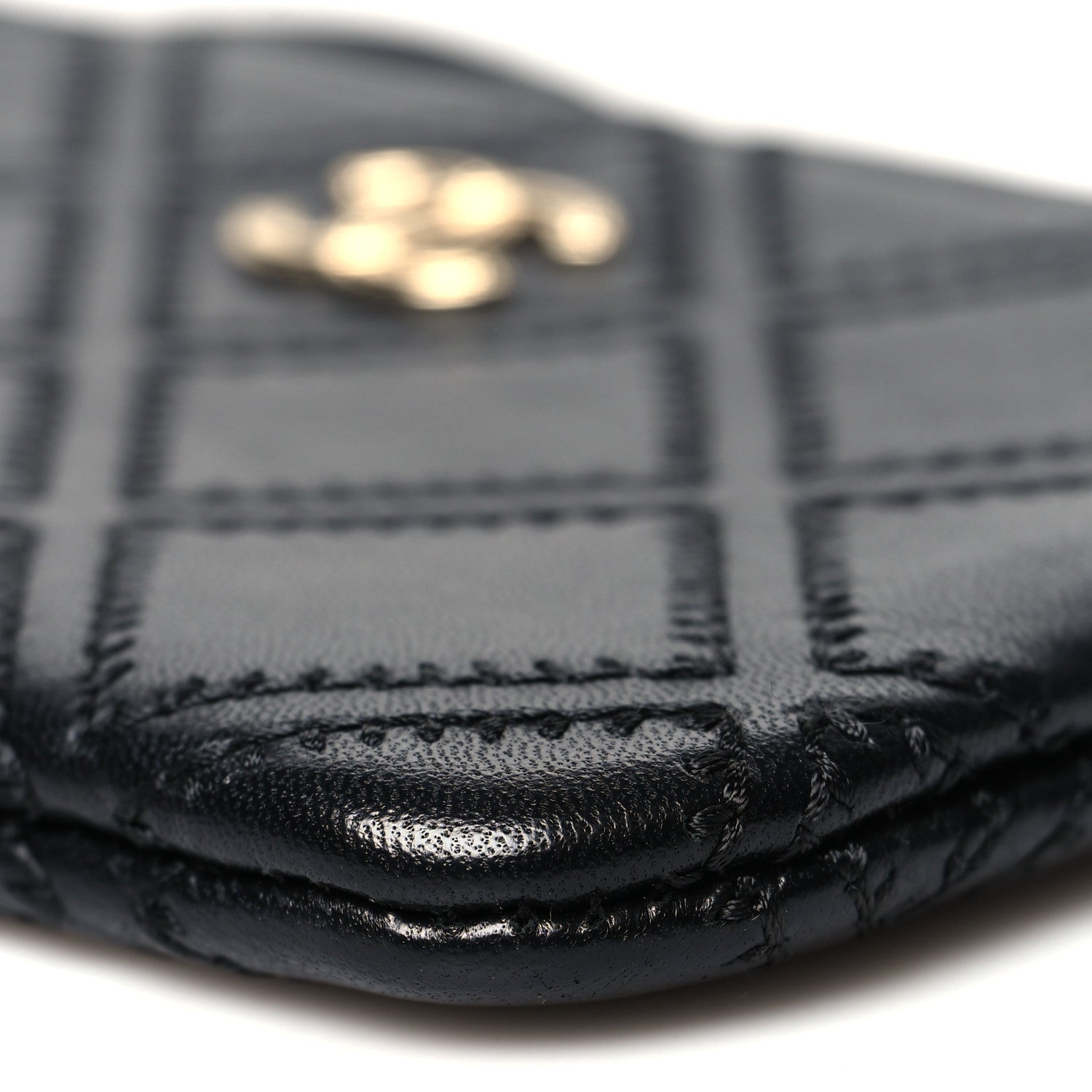 Chanel Lambskin Stitched Small Cosmetic Case Black 10 of 10
