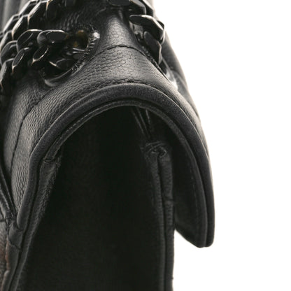 Saint Laurent Grain De Poudre Textured Mixed Matelasse Large Triquilt Monogram Monochrome Satchel Black 14 of 15