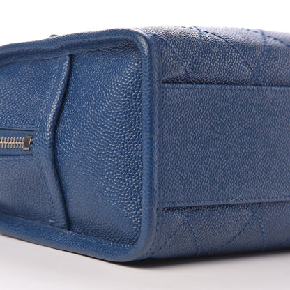 Chanel Caviar Quilted Deauville Bowling Bag Blue 9 of 10