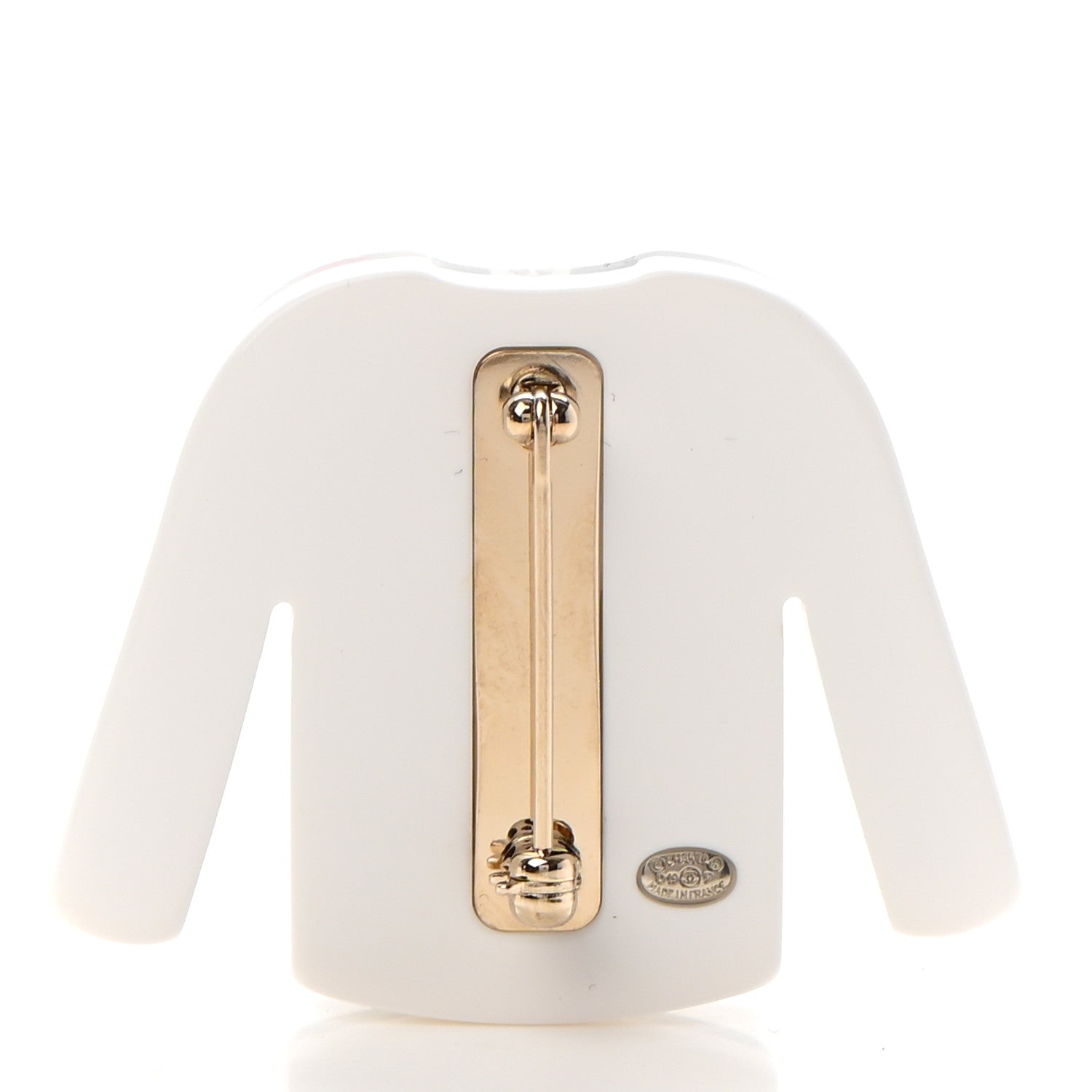 Chanel Resin Pearl Tweed Cardigan CC Brooch Black White 4 of 4