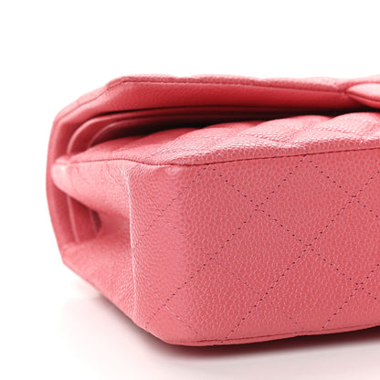 Chanel Metallic Caviar Quilted Medium Double Flap Pink 7 of 8