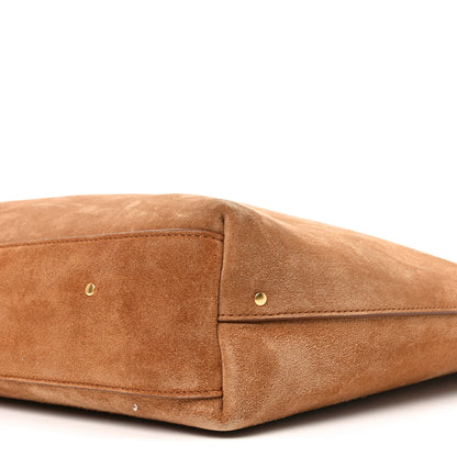 Chloe Suede Calfskin Marcie Hobo Bag Black Tan 9 of 9