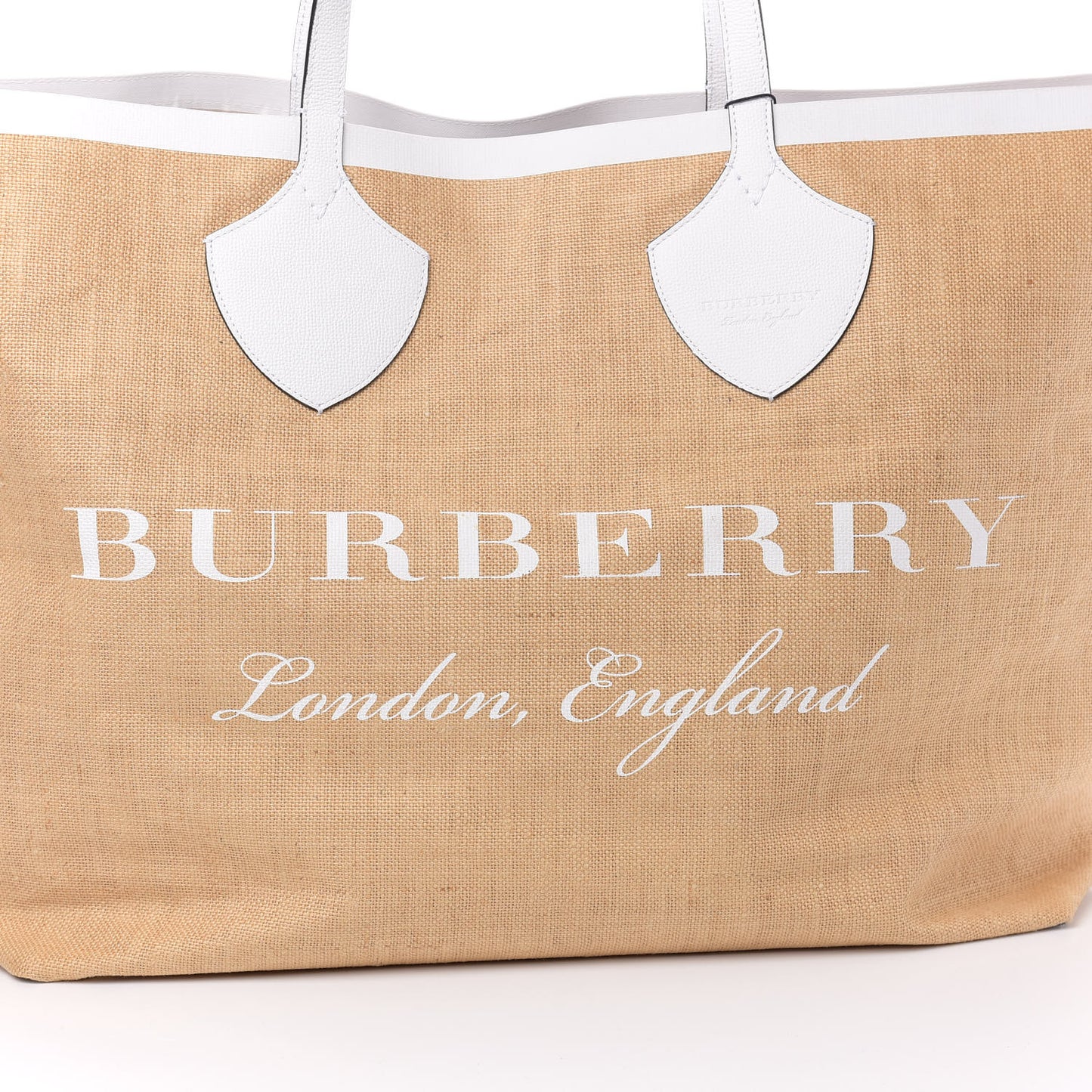 Raffia Logo Print The Giant Reversible Tote Bag Chalk White