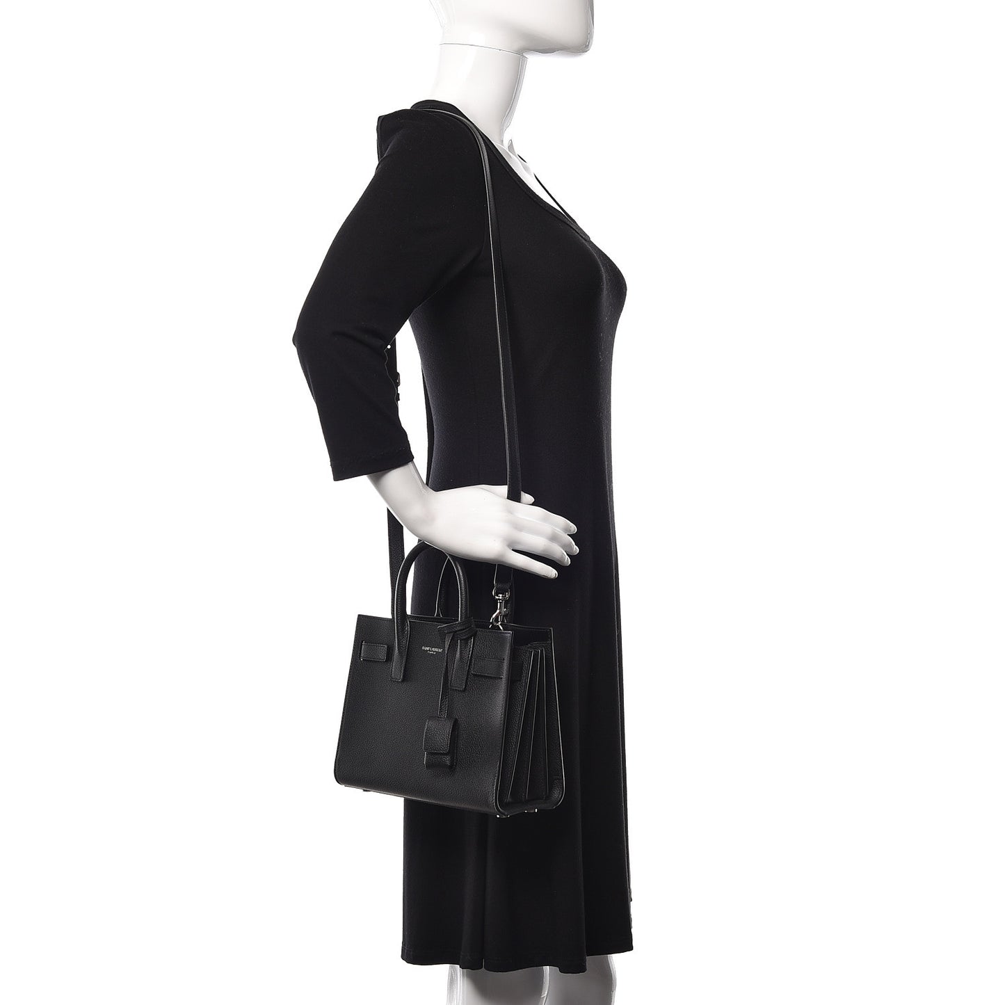 Grained Calfskin Nano Sac De Jour Black