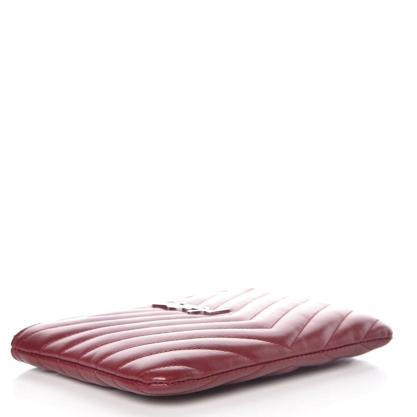Calfskin Matelasse Chevron Monogram Pouch Palissandre