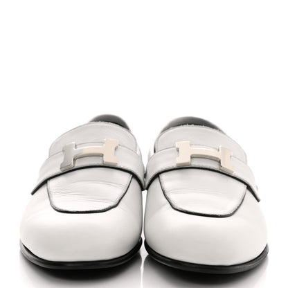 Hermes Calfskin Womens Paris Loafers 37 White 2 of 10