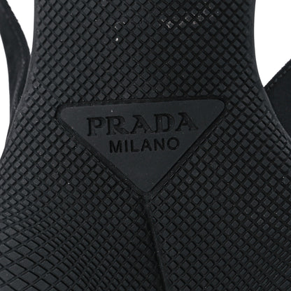 Prada Nylon Logo Pointed Toe 45mm Slingback Pumps 36.5 Black 6 of 7