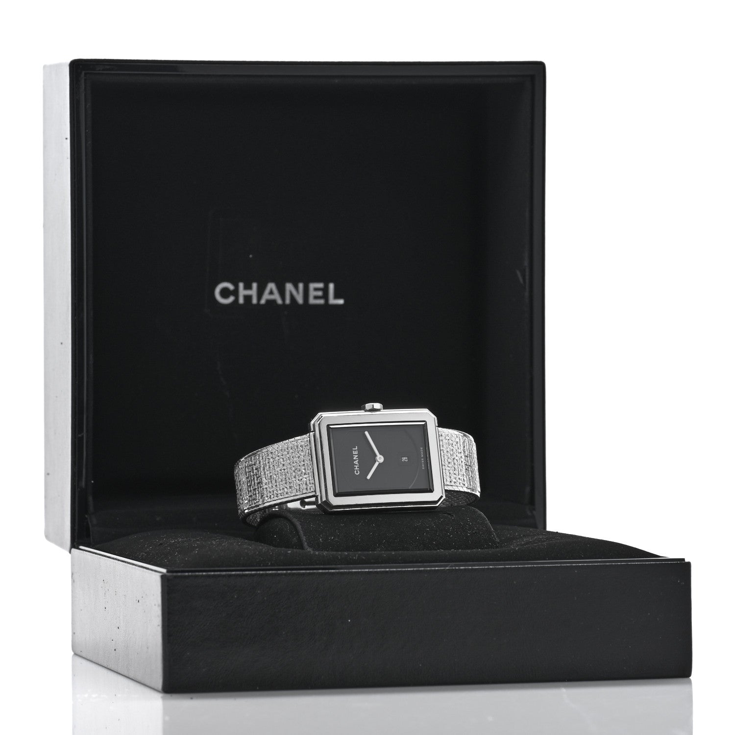 Chanel Stainless Steel 26mm Boy-friend Tweed Quartz Watch Black 5 of 5