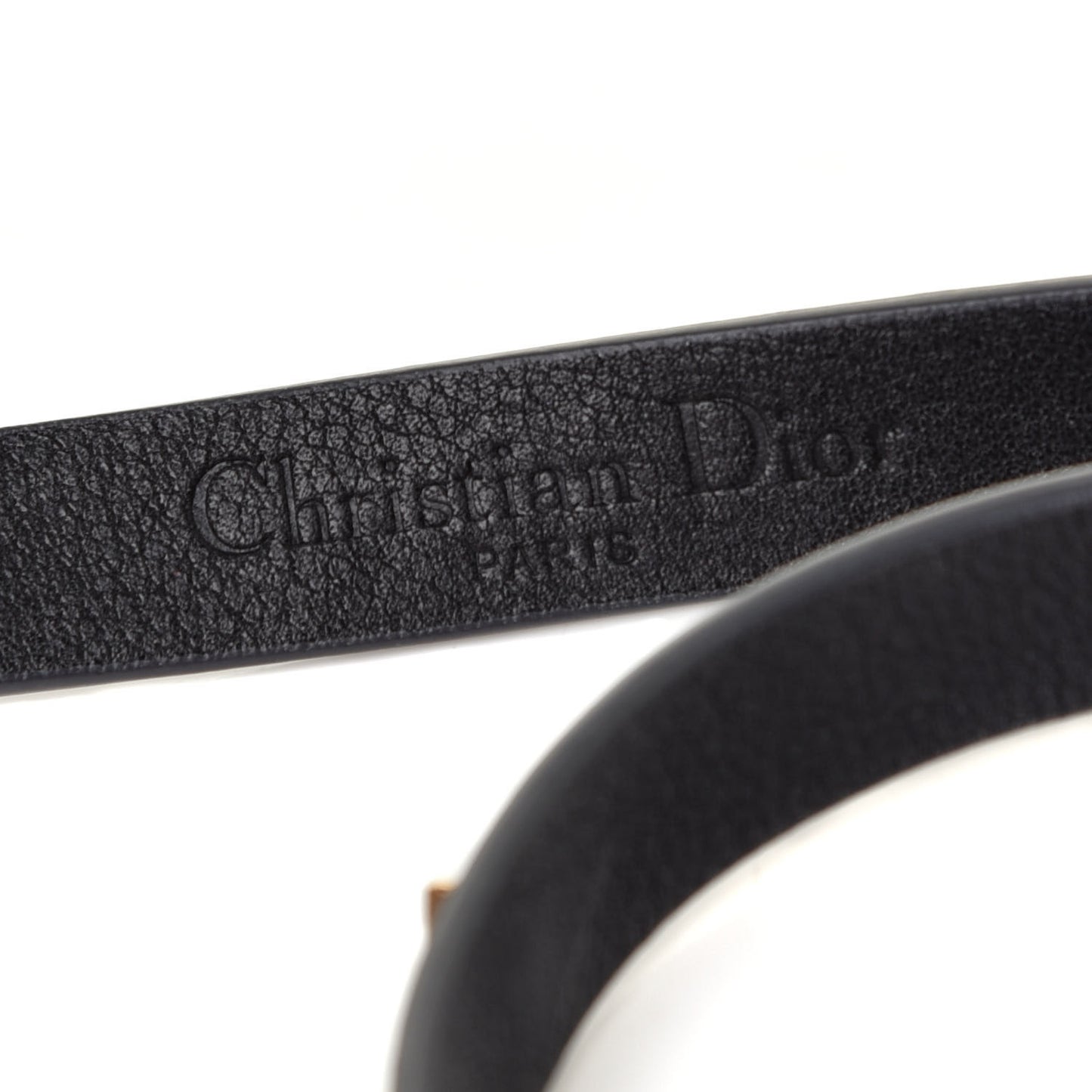 Calfskin Star J'Adior Double Bracelet Black