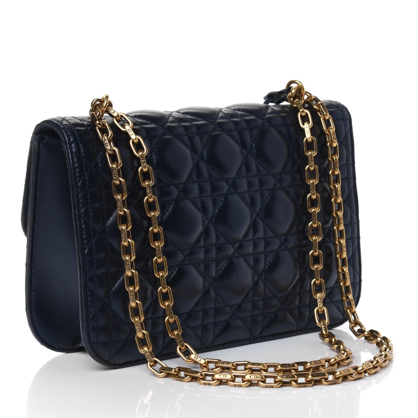 Lambskin Cannage Small Dioraddict Flap Bag Navy