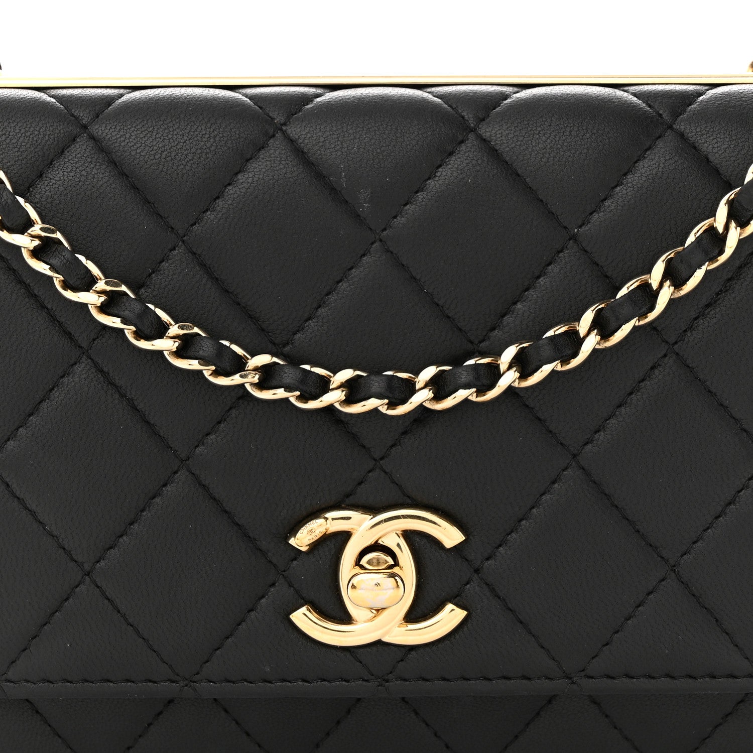Chanel Lambskin Quilted Trendy CC Wallet On Chain WOC Black 9 of 13