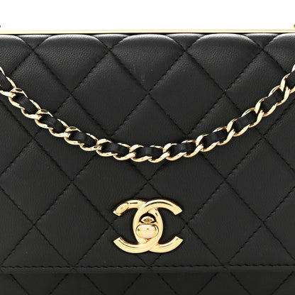 Chanel Lambskin Quilted Trendy CC Wallet On Chain WOC Black 9 of 13