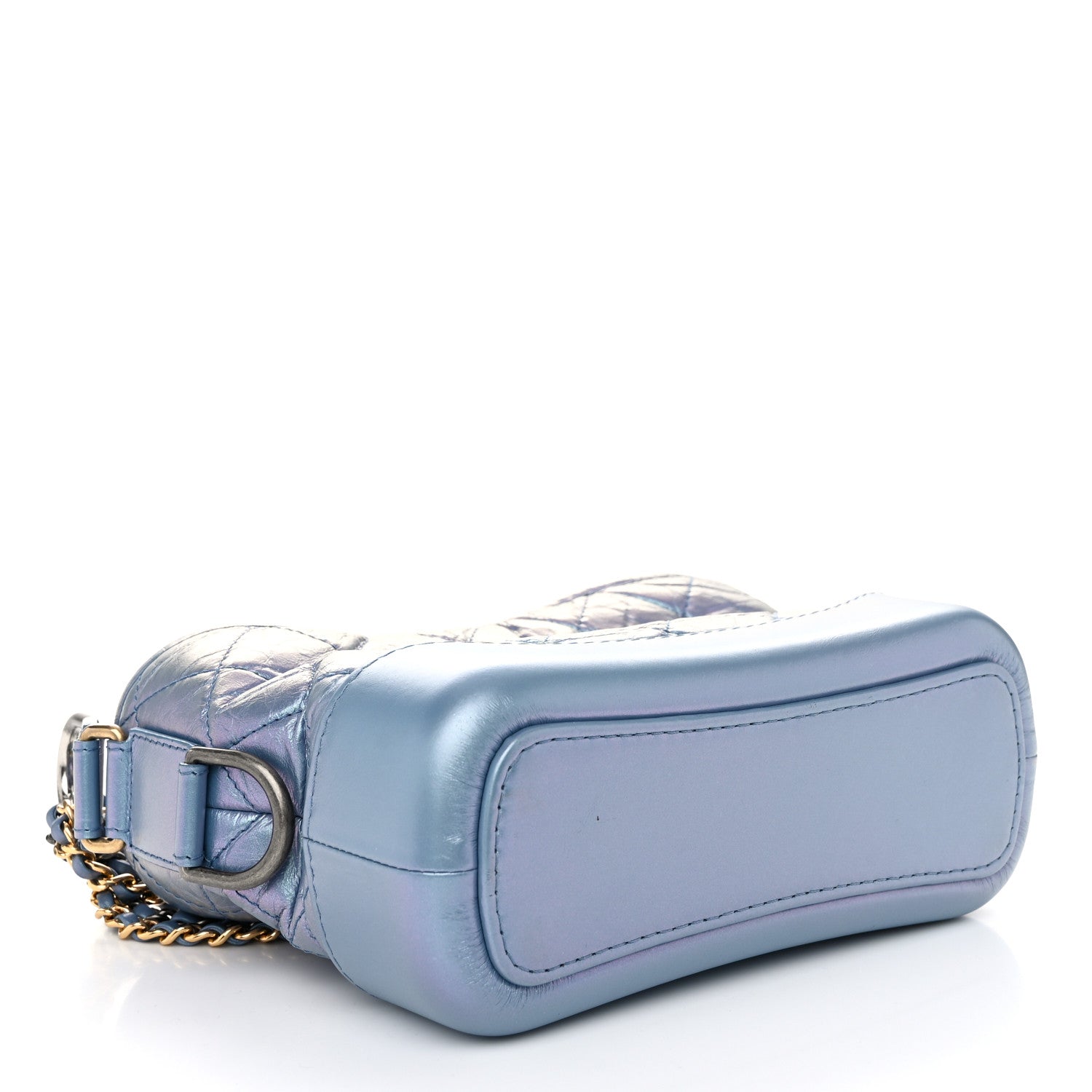 Chanel Iridescent Aged Calfskin Quilted Small Gabrielle Hobo Blue 4 of 11