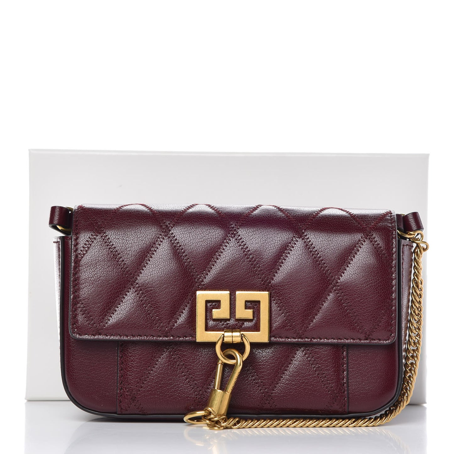 Goatskin Quilted GV3 Mini Pocket Convertible Bag Aubergine