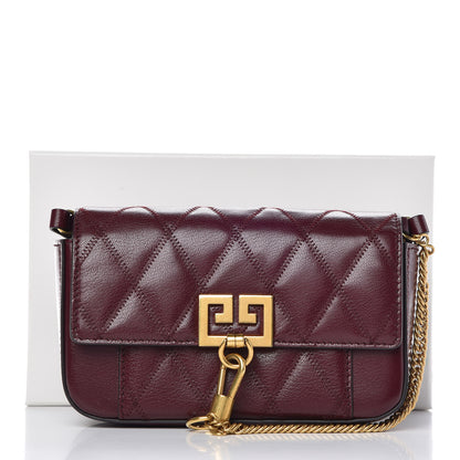 Givenchy Goatskin Quilted GV3 Mini Pocket Convertible Bag Aubergine 11 of 11