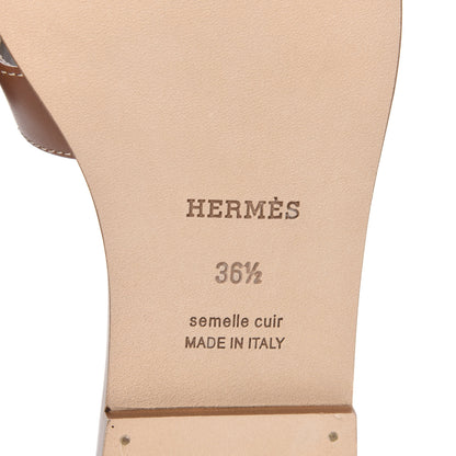 Hermes Box Calfskin Oran Sandals 36.5 Gold 6 of 9