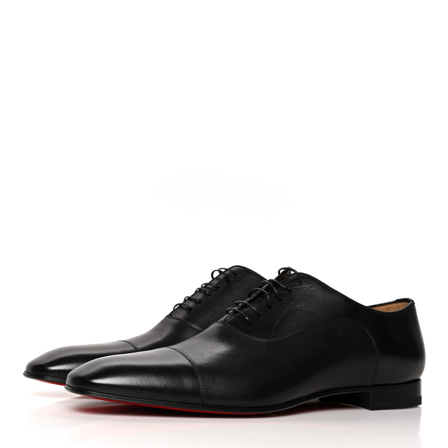 Calfskin Mens Greggo Flat Oxfords 45.5 Black