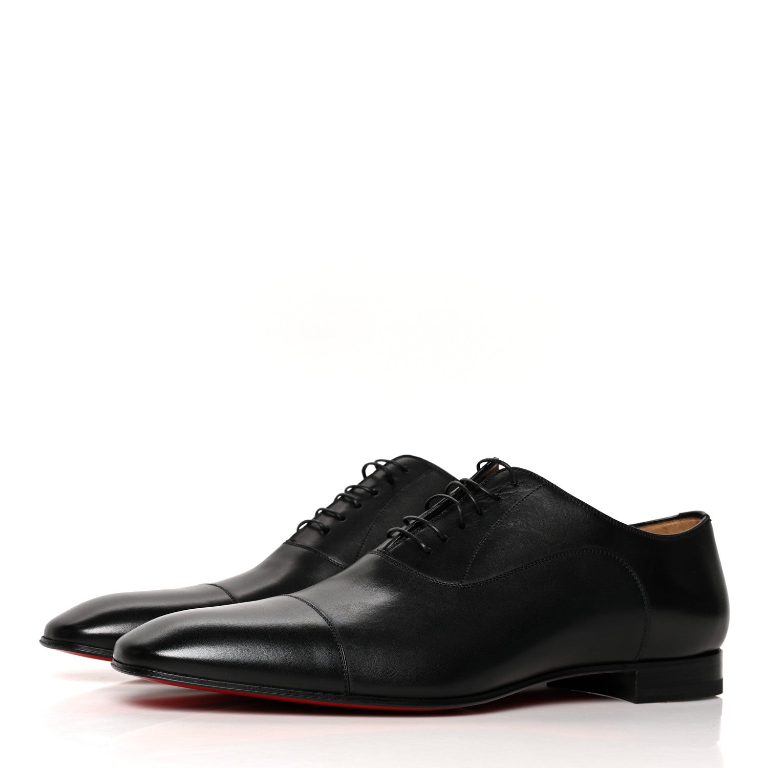 Christian Louboutin Calfskin Mens Greggo Flat Oxfords 45.5 Black 3 of 8